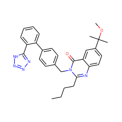 CCCCc1nc2ccc(C(C)(C)OC)cc2c(=O)n1Cc1ccc(-c2ccccc2-c2nnn[nH]2)cc1 ZINC000001886637