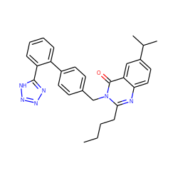 CCCCc1nc2ccc(C(C)C)cc2c(=O)n1Cc1ccc(-c2ccccc2-c2nnn[nH]2)cc1 ZINC000002003933