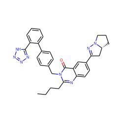 CCCCc1nc2ccc(C3=NN4CCC[C@@H]4C3)cc2c(=O)n1Cc1ccc(-c2ccccc2-c2nnn[nH]2)cc1 ZINC000003843027