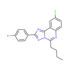 CCCCc1nc2ccc(Cl)cc2c2nc(-c3ccc(Br)cc3)nn12 ZINC000027204781