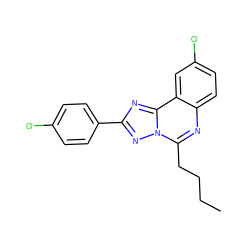 CCCCc1nc2ccc(Cl)cc2c2nc(-c3ccc(Cl)cc3)nn12 ZINC000027209628