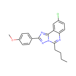 CCCCc1nc2ccc(Cl)cc2c2nc(-c3ccc(OC)cc3)nn12 ZINC000027210015