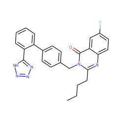 CCCCc1nc2ccc(F)cc2c(=O)n1Cc1ccc(-c2ccccc2-c2nnn[nH]2)cc1 ZINC000028757695