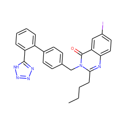 CCCCc1nc2ccc(I)cc2c(=O)n1Cc1ccc(-c2ccccc2-c2nnn[nH]2)cc1 ZINC000028757781