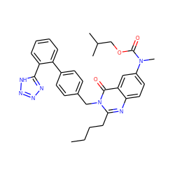 CCCCc1nc2ccc(N(C)C(=O)OCC(C)C)cc2c(=O)n1Cc1ccc(-c2ccccc2-c2nnn[nH]2)cc1 ZINC000028758413