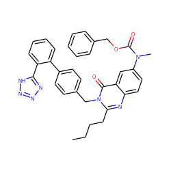 CCCCc1nc2ccc(N(C)C(=O)OCc3ccccc3)cc2c(=O)n1Cc1ccc(-c2ccccc2-c2nnn[nH]2)cc1 ZINC000028758976