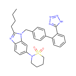 CCCCc1nc2ccc(N3CCCCS3(=O)=O)cc2n1Cc1ccc(-c2ccccc2-c2nnn[nH]2)cc1 ZINC000027330015