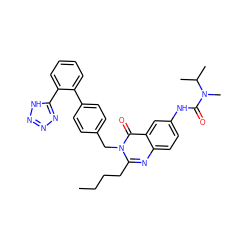 CCCCc1nc2ccc(NC(=O)N(C)C(C)C)cc2c(=O)n1Cc1ccc(-c2ccccc2-c2nnn[nH]2)cc1 ZINC000001533918