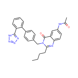 CCCCc1nc2ccc(NC(C)=O)cc2c(=O)n1Cc1ccc(-c2ccccc2-c2nnn[nH]2)cc1 ZINC000028757809