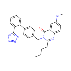 CCCCc1nc2ccc(NC)cc2c(=O)n1Cc1ccc(-c2ccccc2-c2nnn[nH]2)cc1 ZINC000028756772