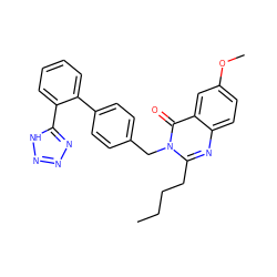 CCCCc1nc2ccc(OC)cc2c(=O)n1Cc1ccc(-c2ccccc2-c2nnn[nH]2)cc1 ZINC000001552338