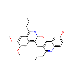 CCCCc1nc2ccc(OC)cc2cc1Cc1c(=O)[nH]c(CCC)c2cc(OC)c(OC)cc12 ZINC000169703379