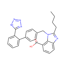 CCCCc1nc2cccc(C(=O)O)c2n1Cc1ccc(-c2ccccc2-c2nnn[nH]2)cc1 ZINC000001916018