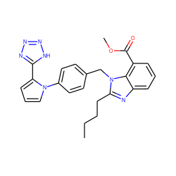 CCCCc1nc2cccc(C(=O)OC)c2n1Cc1ccc(-n2cccc2-c2nnn[nH]2)cc1 ZINC000028885273