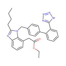 CCCCc1nc2cccc(CC(=O)OCC)c2n1Cc1ccc(-c2ccccc2-c2nnn[nH]2)cc1 ZINC000013828097