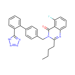 CCCCc1nc2cccc(F)c2c(=O)n1Cc1ccc(-c2ccccc2-c2nnn[nH]2)cc1 ZINC000028755366