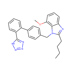 CCCCc1nc2cccc(OC)c2n1Cc1ccc(-c2ccccc2-c2nnn[nH]2)cc1 ZINC000013828037