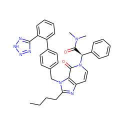 CCCCc1nc2ccn([C@@H](C(=O)N(C)C)c3ccccc3)c(=O)c2n1Cc1ccc(-c2ccccc2-c2nn[nH]n2)cc1 ZINC000026638882