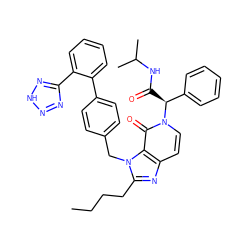 CCCCc1nc2ccn([C@@H](C(=O)NC(C)C)c3ccccc3)c(=O)c2n1Cc1ccc(-c2ccccc2-c2nn[nH]n2)cc1 ZINC000026579964