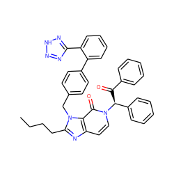 CCCCc1nc2ccn([C@@H](C(=O)c3ccccc3)c3ccccc3)c(=O)c2n1Cc1ccc(-c2ccccc2-c2nn[nH]n2)cc1 ZINC000026647591