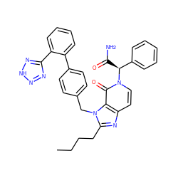 CCCCc1nc2ccn([C@@H](C(N)=O)c3ccccc3)c(=O)c2n1Cc1ccc(-c2ccccc2-c2nn[nH]n2)cc1 ZINC000026647573