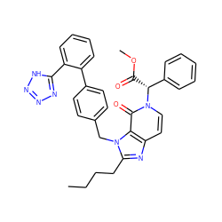 CCCCc1nc2ccn([C@H](C(=O)OC)c3ccccc3)c(=O)c2n1Cc1ccc(-c2ccccc2-c2nnn[nH]2)cc1 ZINC000001538589