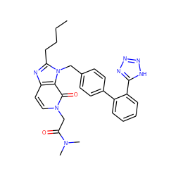 CCCCc1nc2ccn(CC(=O)N(C)C)c(=O)c2n1Cc1ccc(-c2ccccc2-c2nnn[nH]2)cc1 ZINC000001538588