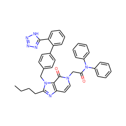 CCCCc1nc2ccn(CC(=O)N(c3ccccc3)c3ccccc3)c(=O)c2n1Cc1ccc(-c2ccccc2-c2nnn[nH]2)cc1 ZINC000029389846