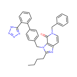 CCCCc1nc2ccn(Cc3ccccc3)c(=O)c2n1Cc1ccc(-c2ccccc2-c2nnn[nH]2)cc1 ZINC000013736754