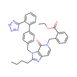 CCCCc1nc2ccn(Cc3ccccc3C(=O)OCC)c(=O)c2n1Cc1ccc(-c2ccccc2-c2nn[nH]n2)cc1 ZINC000029398460