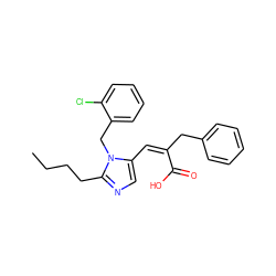 CCCCc1ncc(/C=C(/Cc2ccccc2)C(=O)O)n1Cc1ccccc1Cl ZINC000013728095