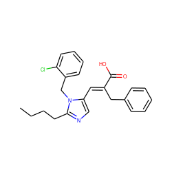 CCCCc1ncc(/C=C(\Cc2ccccc2)C(=O)O)n1Cc1ccccc1Cl ZINC000001552578