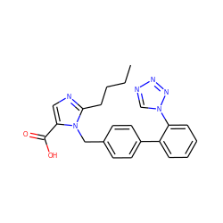 CCCCc1ncc(C(=O)O)n1Cc1ccc(-c2ccccc2-n2cnnn2)cc1 ZINC000027861450