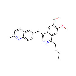 CCCCc1ncc(Cc2ccc3nc(C)ccc3c2)c2cc(OC)c(OC)cc12 ZINC000145109433