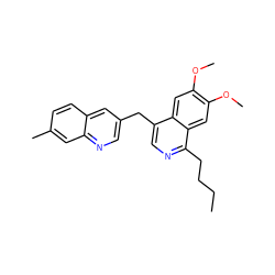 CCCCc1ncc(Cc2cnc3cc(C)ccc3c2)c2cc(OC)c(OC)cc12 ZINC000145059133