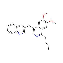 CCCCc1ncc(Cc2cnc3ccccc3c2)c2cc(OC)c(OC)cc12 ZINC000145139735