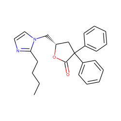 CCCCc1nccn1C[C@@H]1CC(c2ccccc2)(c2ccccc2)C(=O)O1 ZINC000013651100