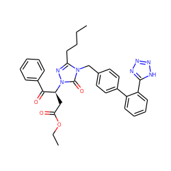 CCCCc1nn([C@@H](CC(=O)OCC)C(=O)c2ccccc2)c(=O)n1Cc1ccc(-c2ccccc2-c2nnn[nH]2)cc1 ZINC000026265436