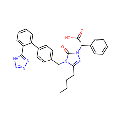 CCCCc1nn([C@H](C(=O)O)c2ccccc2)c(=O)n1Cc1ccc(-c2ccccc2-c2nnn[nH]2)cc1 ZINC000001552275