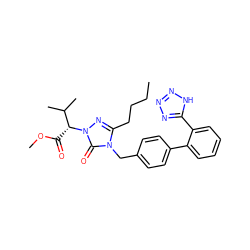 CCCCc1nn([C@H](C(=O)OC)C(C)C)c(=O)n1Cc1ccc(-c2ccccc2-c2nnn[nH]2)cc1 ZINC000013832687