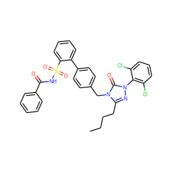 CCCCc1nn(-c2c(Cl)cccc2Cl)c(=O)n1Cc1ccc(-c2ccccc2S(=O)(=O)NC(=O)c2ccccc2)cc1 ZINC000028221194