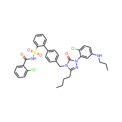 CCCCc1nn(-c2cc(NCCC)ccc2Cl)c(=O)n1Cc1ccc(-c2ccccc2S(=O)(=O)NC(=O)c2ccccc2Cl)cc1 ZINC000027517768