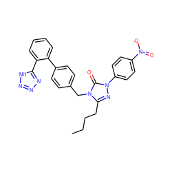 CCCCc1nn(-c2ccc([N+](=O)[O-])cc2)c(=O)n1Cc1ccc(-c2ccccc2-c2nnn[nH]2)cc1 ZINC000013832641