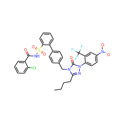 CCCCc1nn(-c2ccc([N+](=O)[O-])cc2C(F)(F)F)c(=O)n1Cc1ccc(-c2ccccc2S(=O)(=O)NC(=O)c2ccccc2Cl)cc1 ZINC000027518500