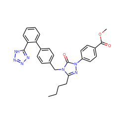 CCCCc1nn(-c2ccc(C(=O)OC)cc2)c(=O)n1Cc1ccc(-c2ccccc2-c2nnn[nH]2)cc1 ZINC000013832645