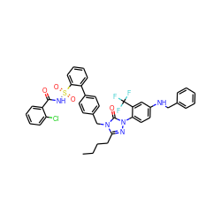 CCCCc1nn(-c2ccc(NCc3ccccc3)cc2C(F)(F)F)c(=O)n1Cc1ccc(-c2ccccc2S(=O)(=O)NC(=O)c2ccccc2Cl)cc1 ZINC000095611465