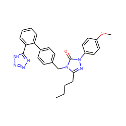 CCCCc1nn(-c2ccc(OC)cc2)c(=O)n1Cc1ccc(-c2ccccc2-c2nnn[nH]2)cc1 ZINC000013832642