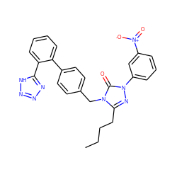 CCCCc1nn(-c2cccc([N+](=O)[O-])c2)c(=O)n1Cc1ccc(-c2ccccc2-c2nnn[nH]2)cc1 ZINC000013832637