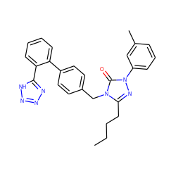 CCCCc1nn(-c2cccc(C)c2)c(=O)n1Cc1ccc(-c2ccccc2-c2nnn[nH]2)cc1 ZINC000013832635