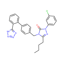 CCCCc1nn(-c2cccc(Cl)c2)c(=O)n1Cc1ccc(-c2ccccc2-c2nnn[nH]2)cc1 ZINC000013832636